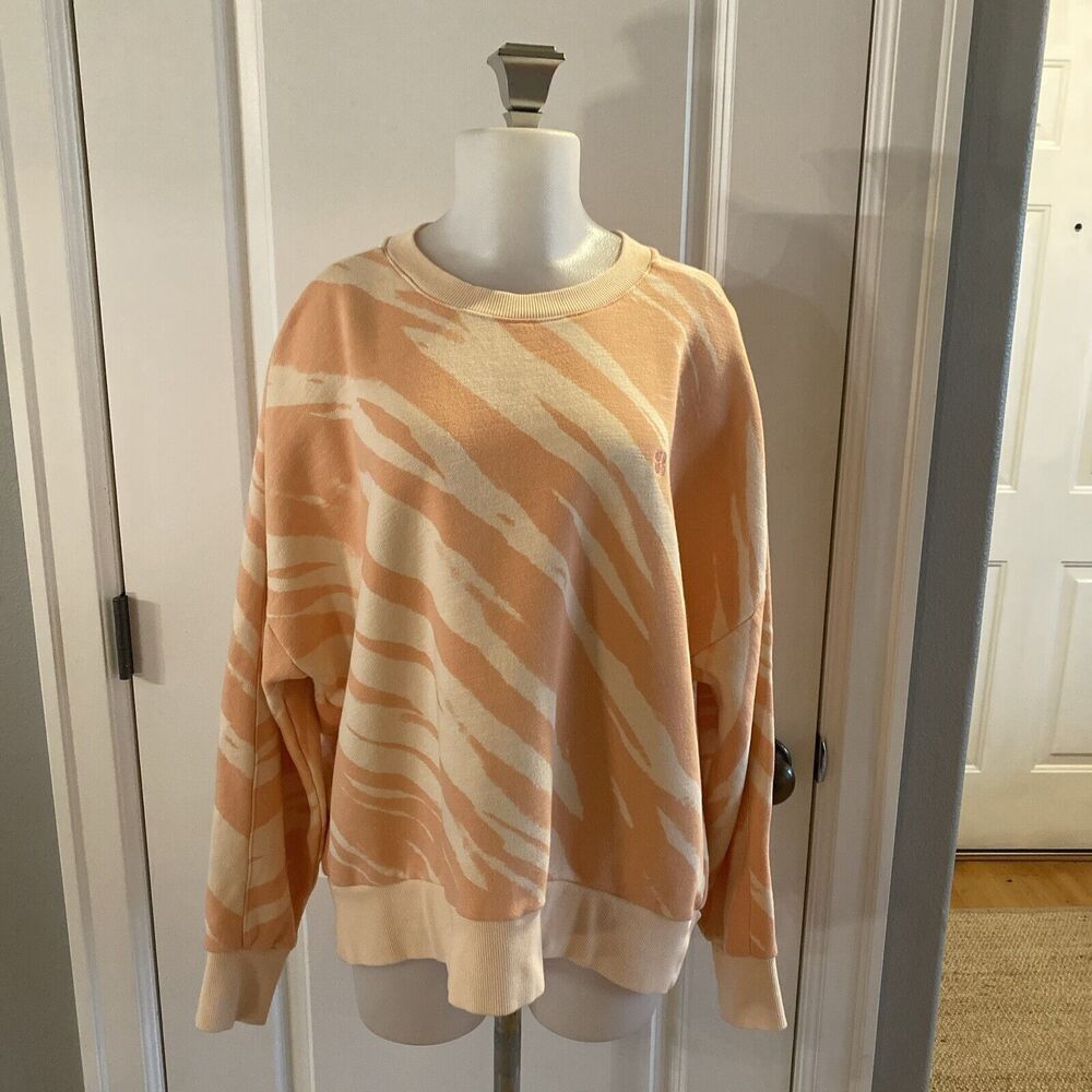 Sweaty Betty Orange Animal Print Crewneck Pullover Sweatshirt -Size‎ XXL - Picture 2 of 15